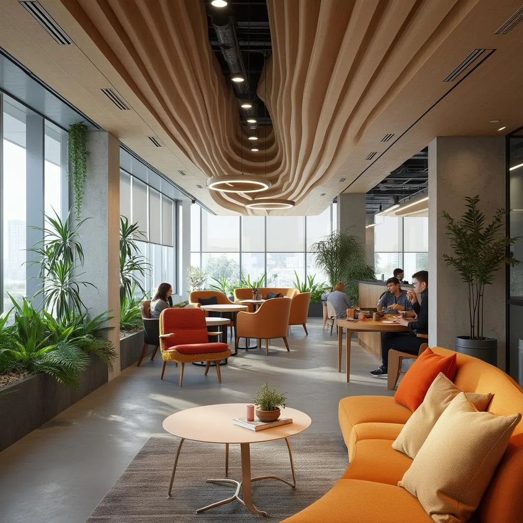 Área de descanso y networking para el equipo